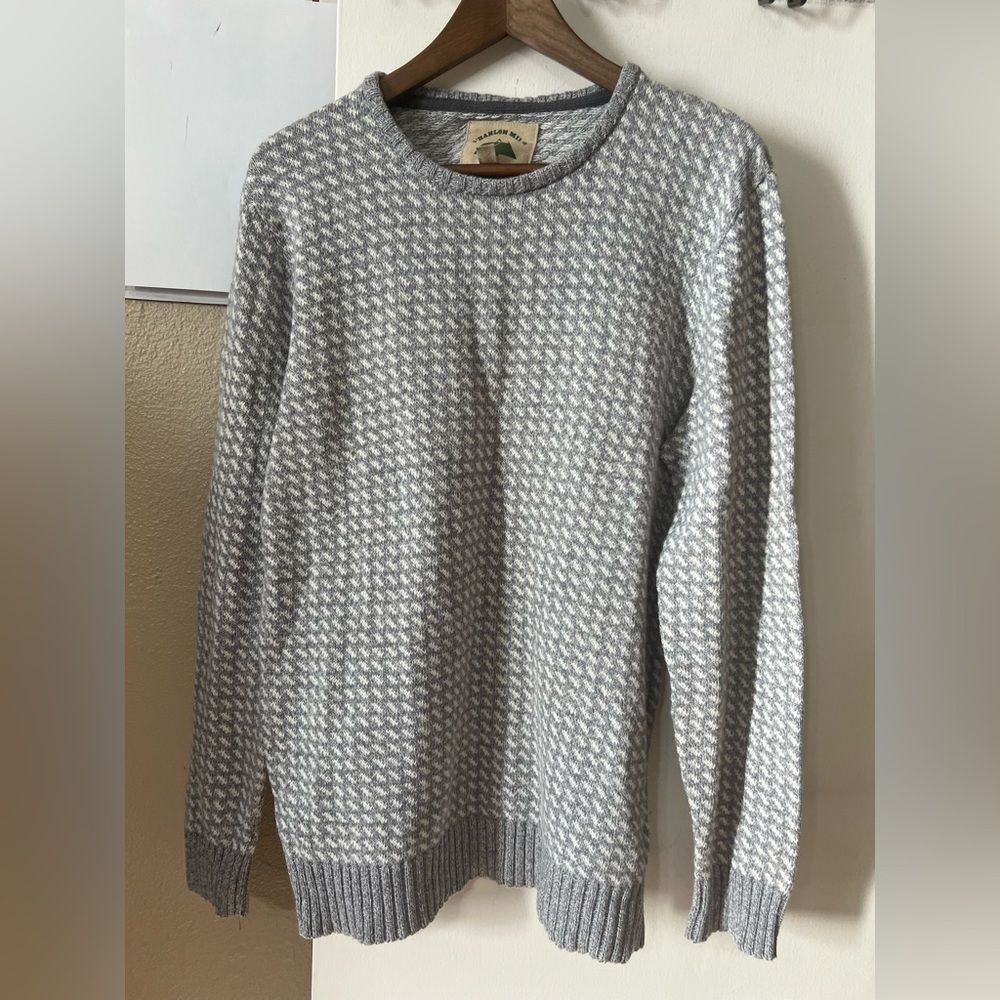 O’Hanlon Mills Gray Fair Isle Sweater SzM Cottagecore Grandpacore Boho Winter